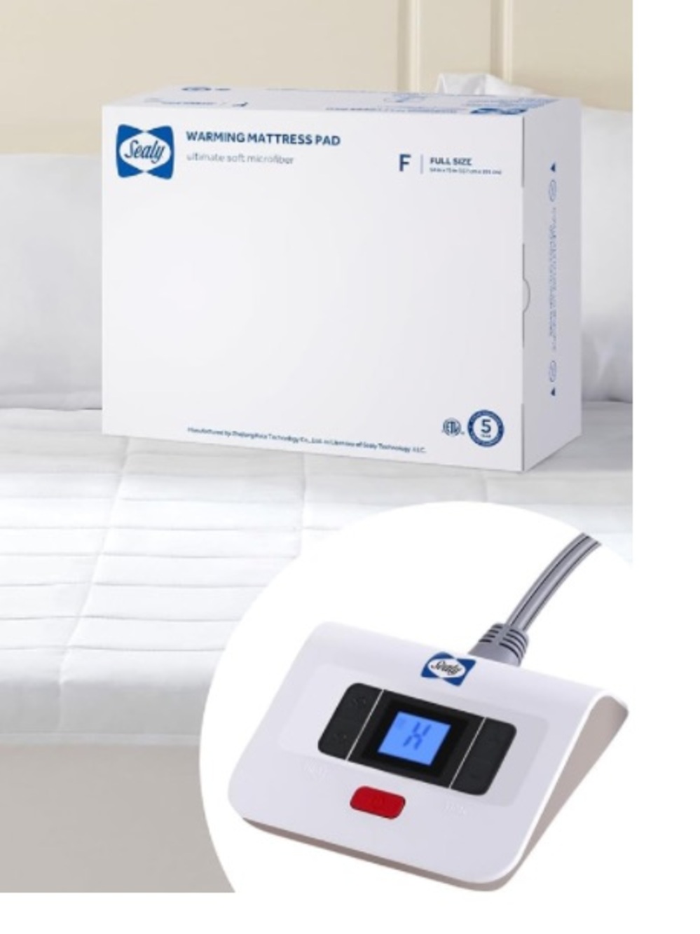 Sealy Electric Mattress Pad 10 Heat Settings With Auto Off, FULL - Ship alone - Picture 2 of 13